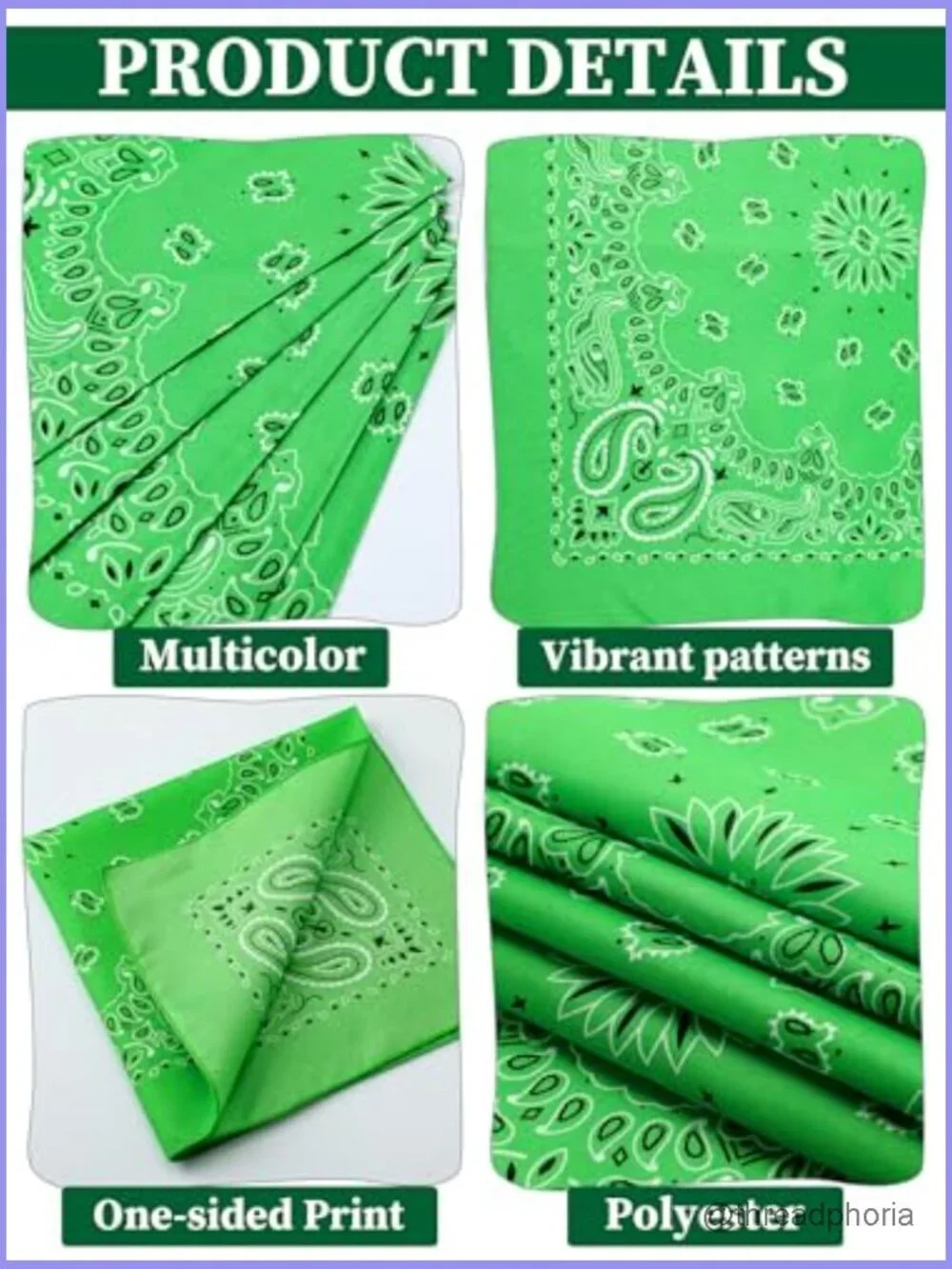 48 Paisley Bandana Set - Soft Polyester Square Scarves for Costumes Parades